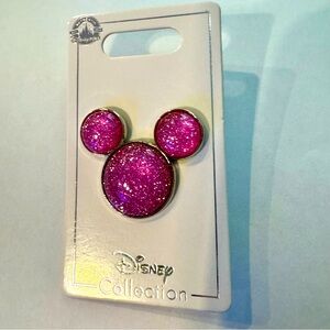 NWT. Disney Pin - Mickey Mouse Icon - Pink Glitter